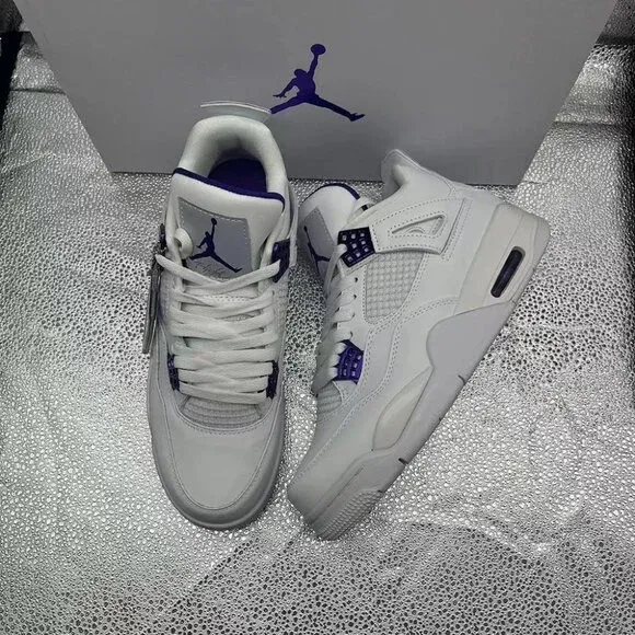 Jordan 4 Retro Metallic Purple Unisex Sneakers