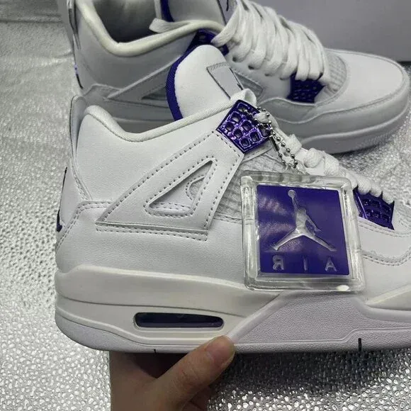 Jordan 4 Retro Metallic Purple Unisex Sneakers