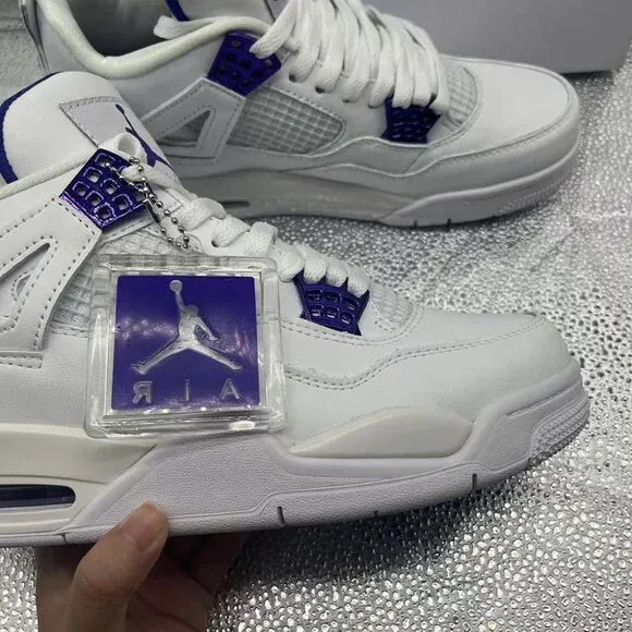 Jordan 4 Retro Metallic Purple Unisex Sneakers