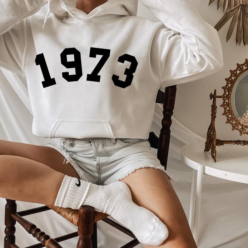 50th birthday hoodıe, 1973 sweatshirt, vintage 1973 shirt,retro 1973 shirt,born in 1973 shirt,birth year number shirt,birthday gift