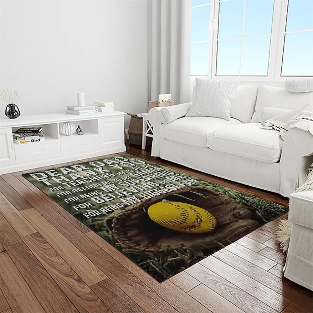A letter to my dad, my baseball partner quote area rug meaningful gift for father’s day 01 Rectangle Rug