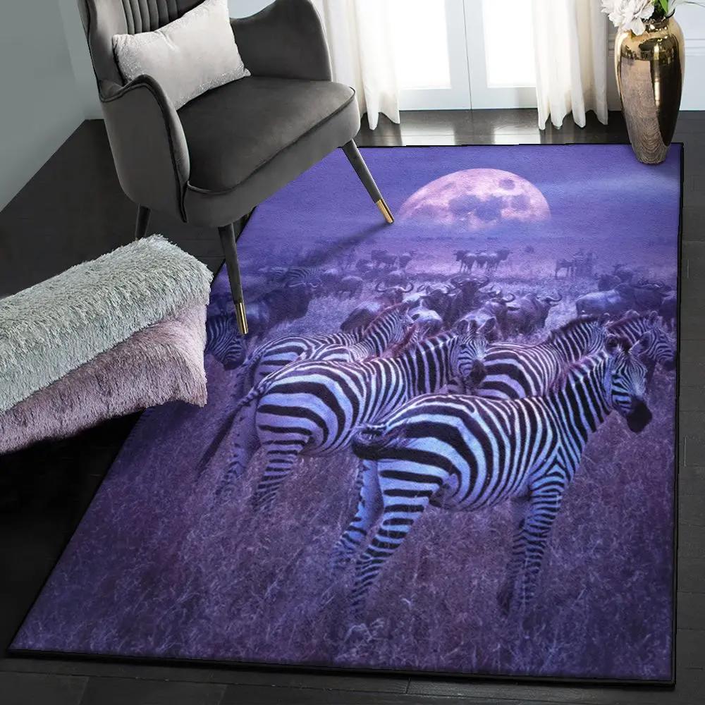 Africanis puppy modern rugs, purple african zebras rug Rectangle Rug