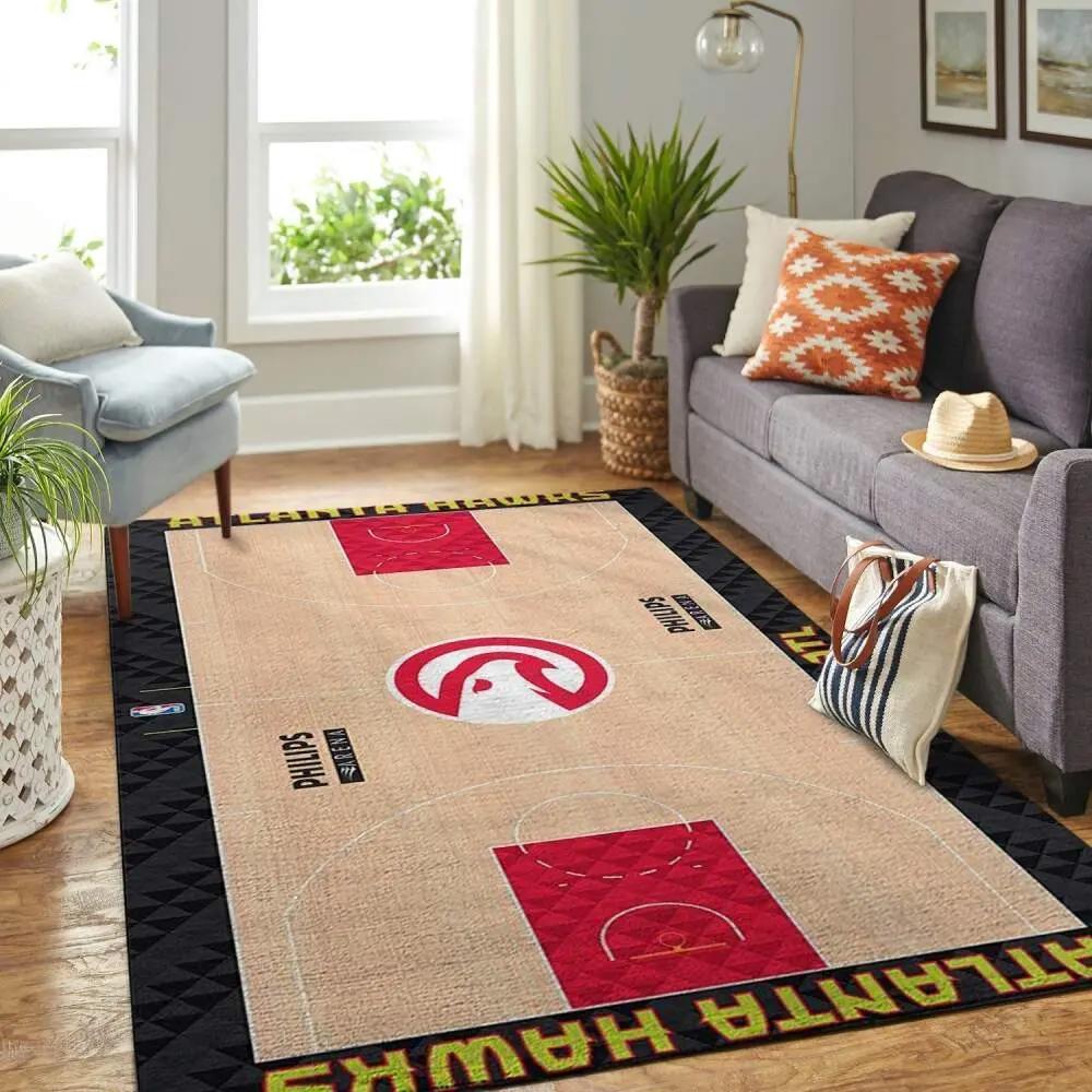 Alanta hawks court area rug nba basketball team logo carpet living room rugs rug regtangle carpet floor decor home decor v11097 Rectangle Rug