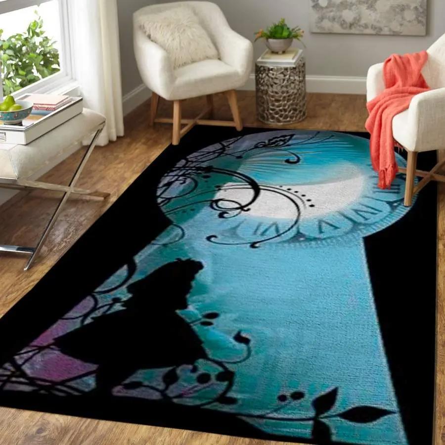 Alice in wonderland area rug living room rug home decor disney movie 19091801 Rectangle Rug