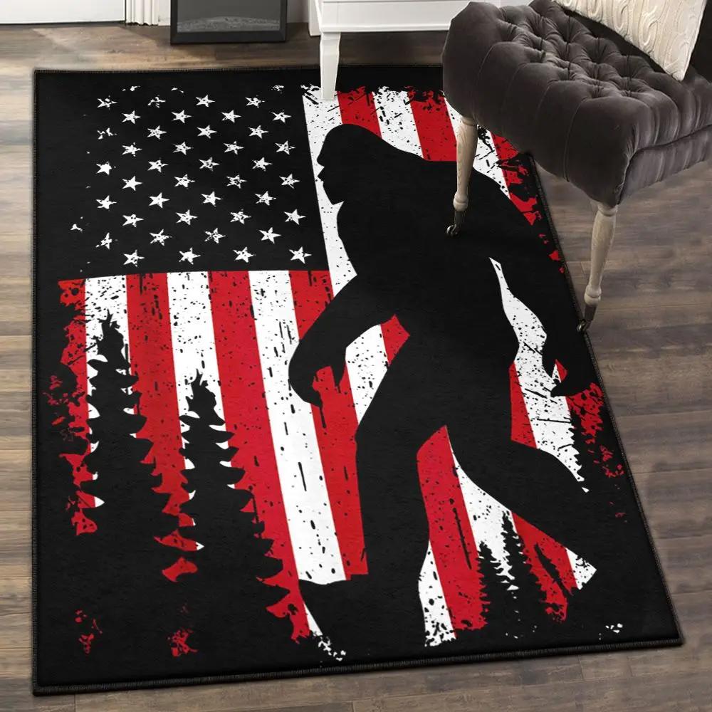 America gifts modern area rugs, bigfoot 4th of july american usa flag rug Rectangle Rug