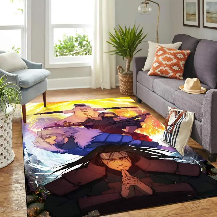 Anime rug – naruto characters rug living room rug home decor room carpet Rectangle Rug