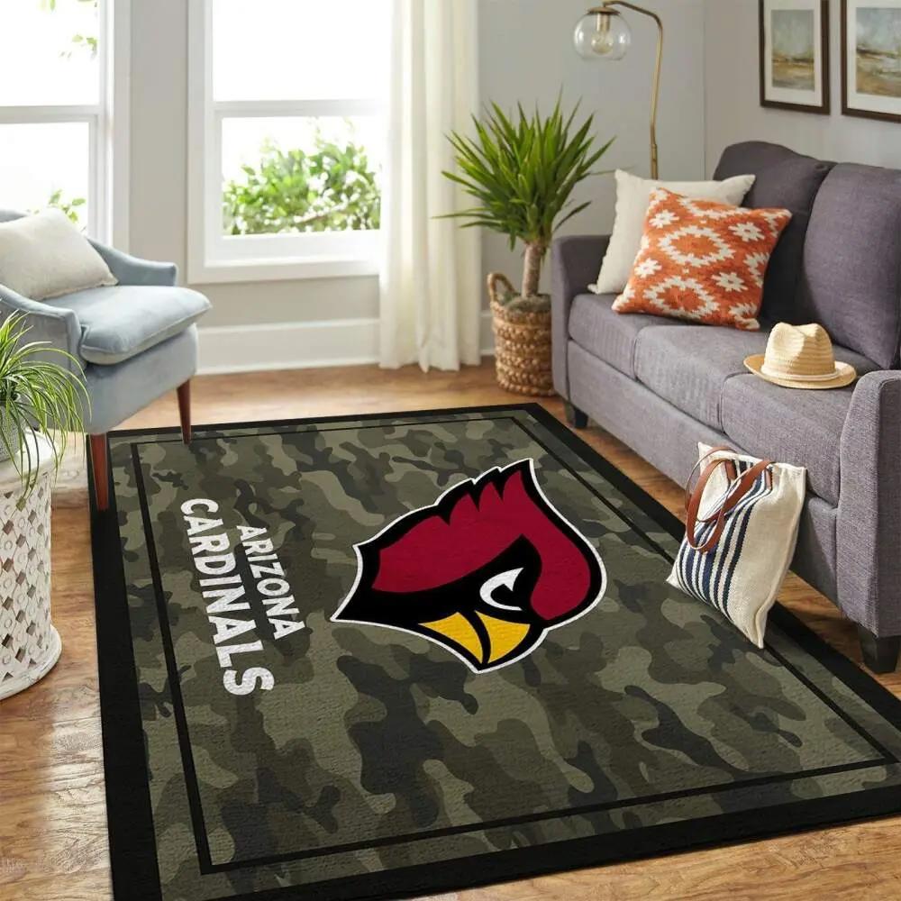 Arizona cardinals nfl area rugs camo style living room carpet team logo home Rectangle Rug