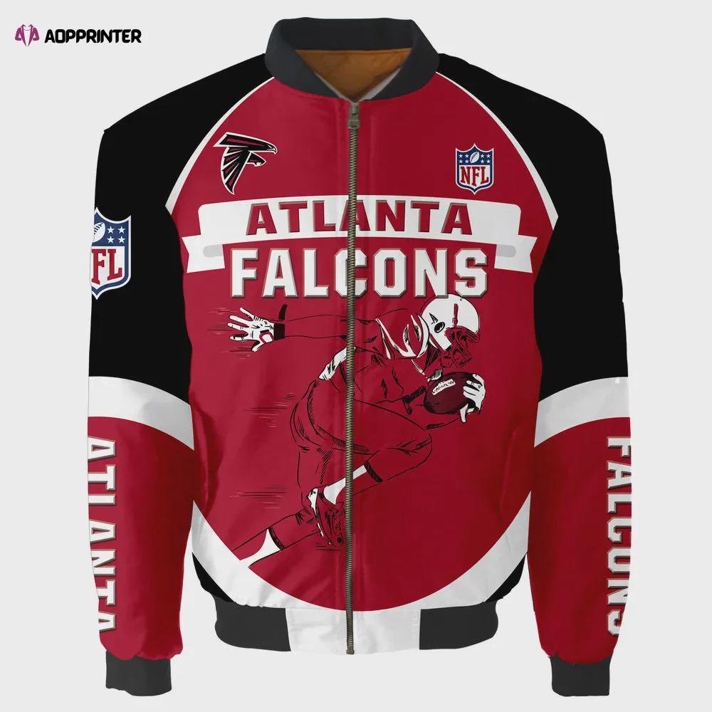 Atlanta falcons team logo pattern bomber jacket – red Bomber Jacket