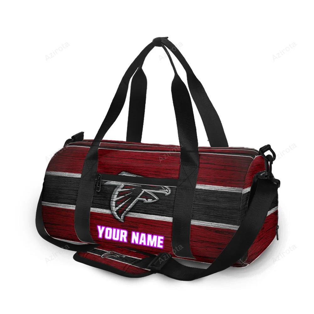 Atlanta falcons wood texture personalized name travel bag gym bag 1175 Travel Bag