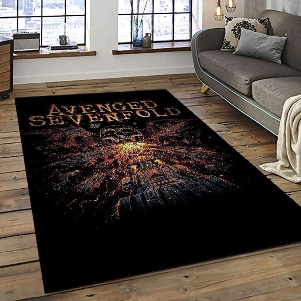 Avenged sevenfold heavy metal band music metalheads carpet area rug home decor best gift for friends as28 Rectangle Rug