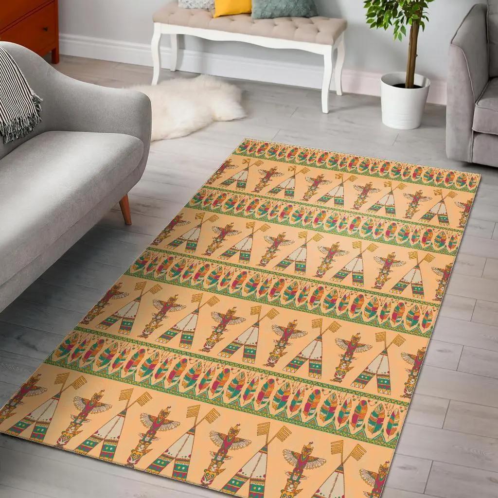 Aztec indians navajo tribal native american print area rug living room rug home decor Rectangle Rug