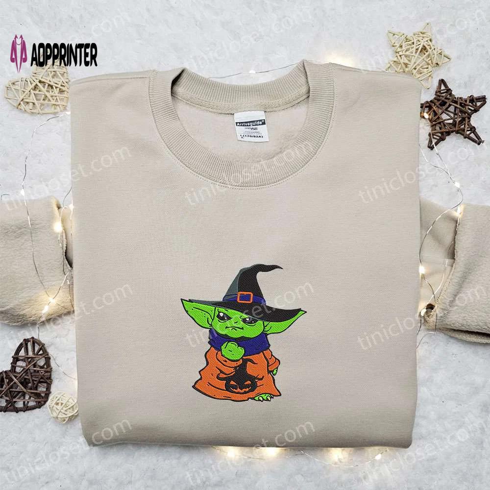 Baby yoda embroidered sweatshirt movie hoodie halloween shirt – cute & cozy apparel Embroidered Shirt