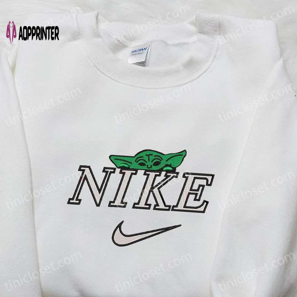 Baby yoda x nike movie embroidered shirt – star wars inspired apparel Embroidered Shirt