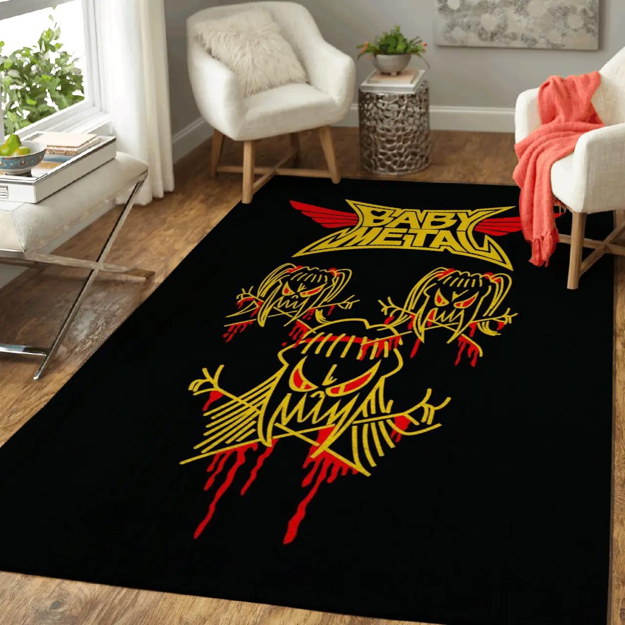 Babymetal line art style music art for fans area rug living room carpet rug regtangle carpet floor decor home decor Rectangle Rug