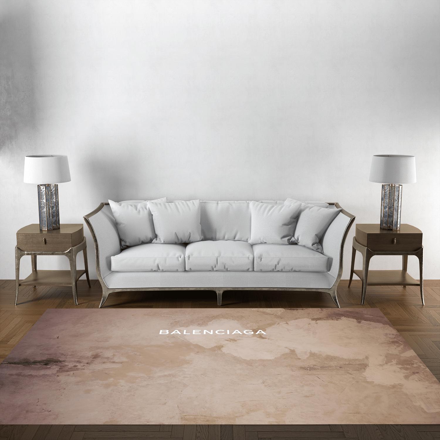 Balenciaga limited logo type 630. Upgrade Your Living Room with Luxury Home Decor: Area Carpets, Floor Decor, Door Mats, and Hot Gift Items with style a High-End Fashion Brand Rectangle Rug