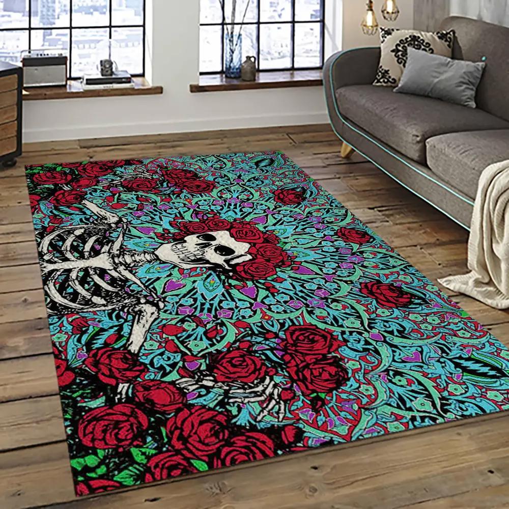 Band grateful dead music carpet rectangle area rug for living room bedroom decor grd04 Rectangle Rug