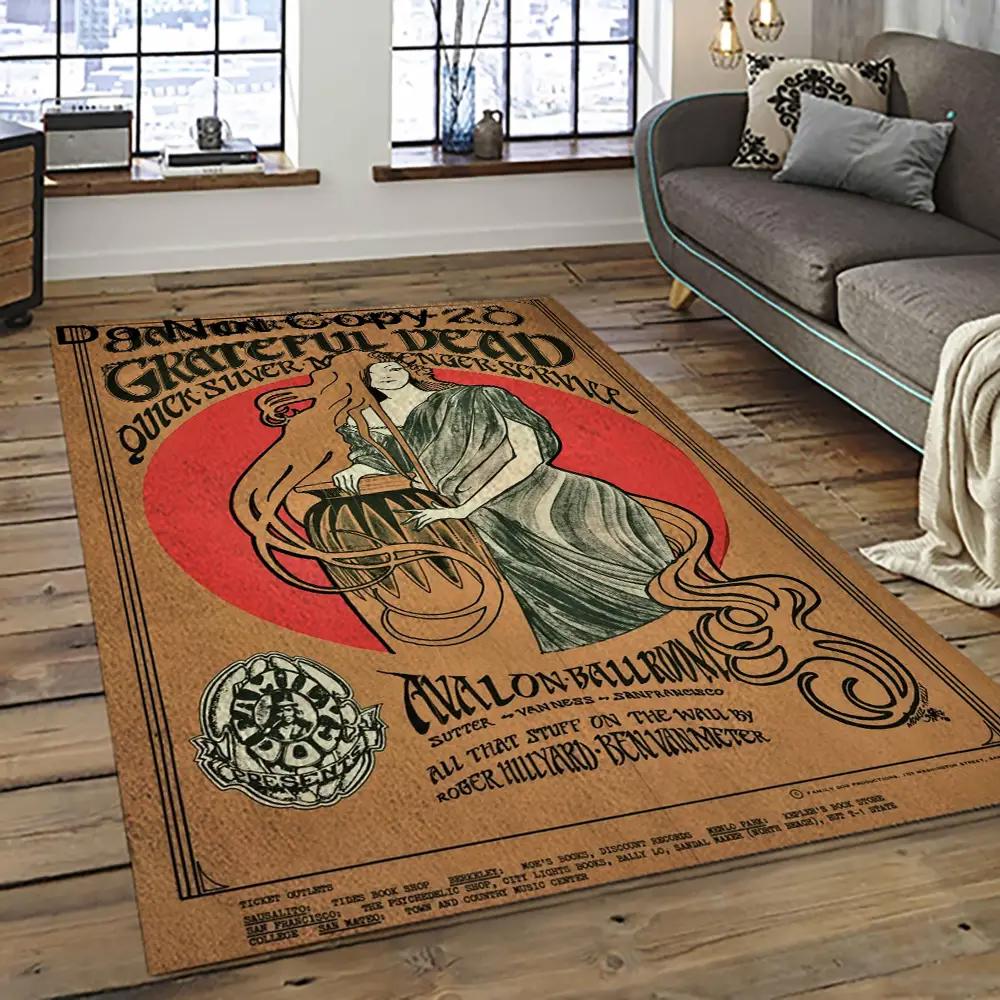 Band grateful dead music carpet rectangle area rug for living room bedroom decor grd17 Rectangle Rug