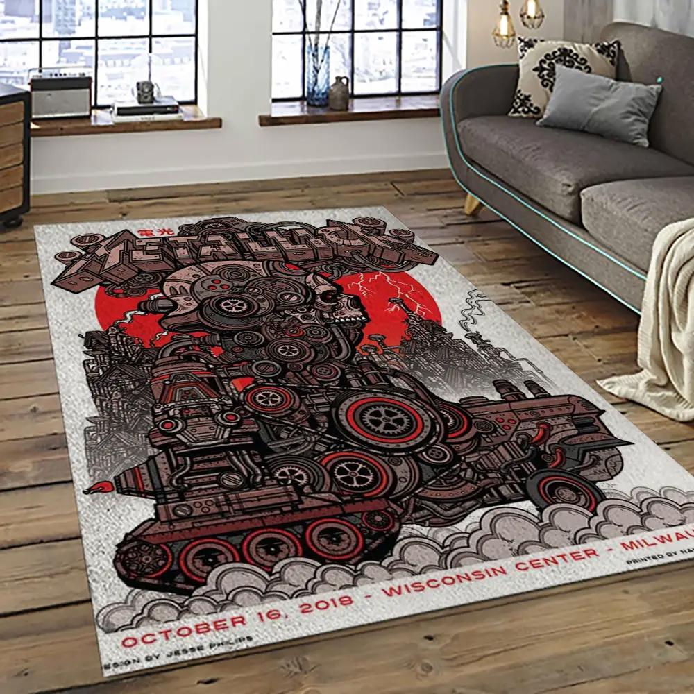 Band metallica music carpet rectangle area rug for living room bedroom decor ma35 Rectangle Rug