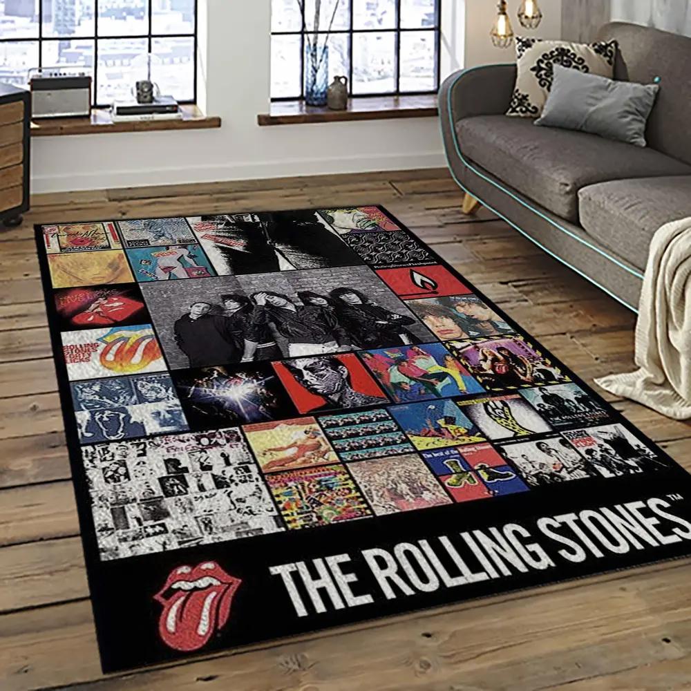 Band the rolling stones music carpet rectangle area rug for living room bedroom decor trs28 Rectangle Rug
