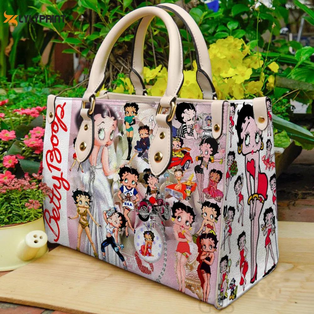 Betty boop 2 lover leather bag for women gift 4053 Women Leather Hand Bag