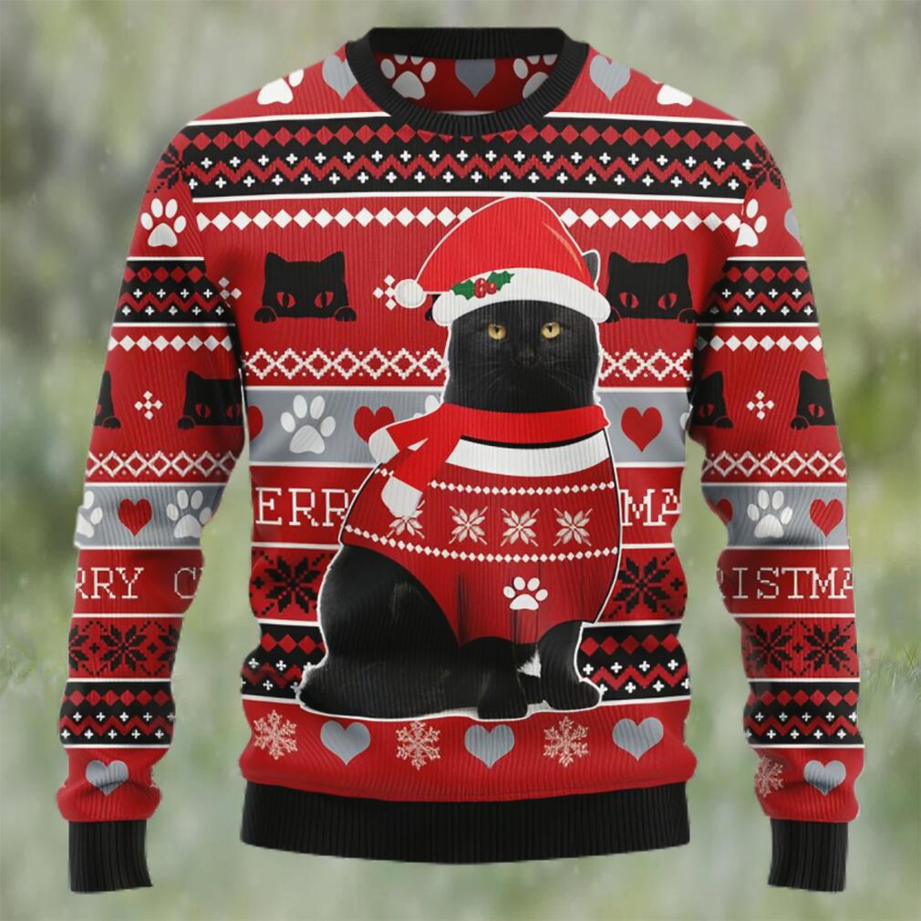 Black cat christmas pattern ugly christmas sweater Christmas Ugly Sweater