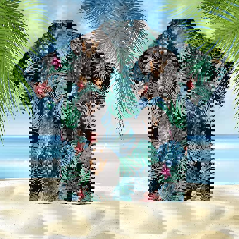 Bluetick coonhound summer leaves hawaiian shirt  for men and women Hawaii Shirt Shorts & Flip Flops