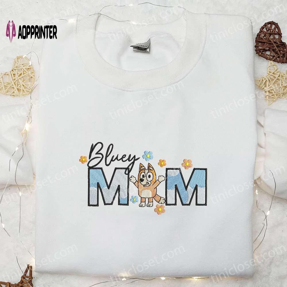 Bluey bingo mom embroidered shirt & hoodie: perfect mother s day gift idea Embroidered Shirt