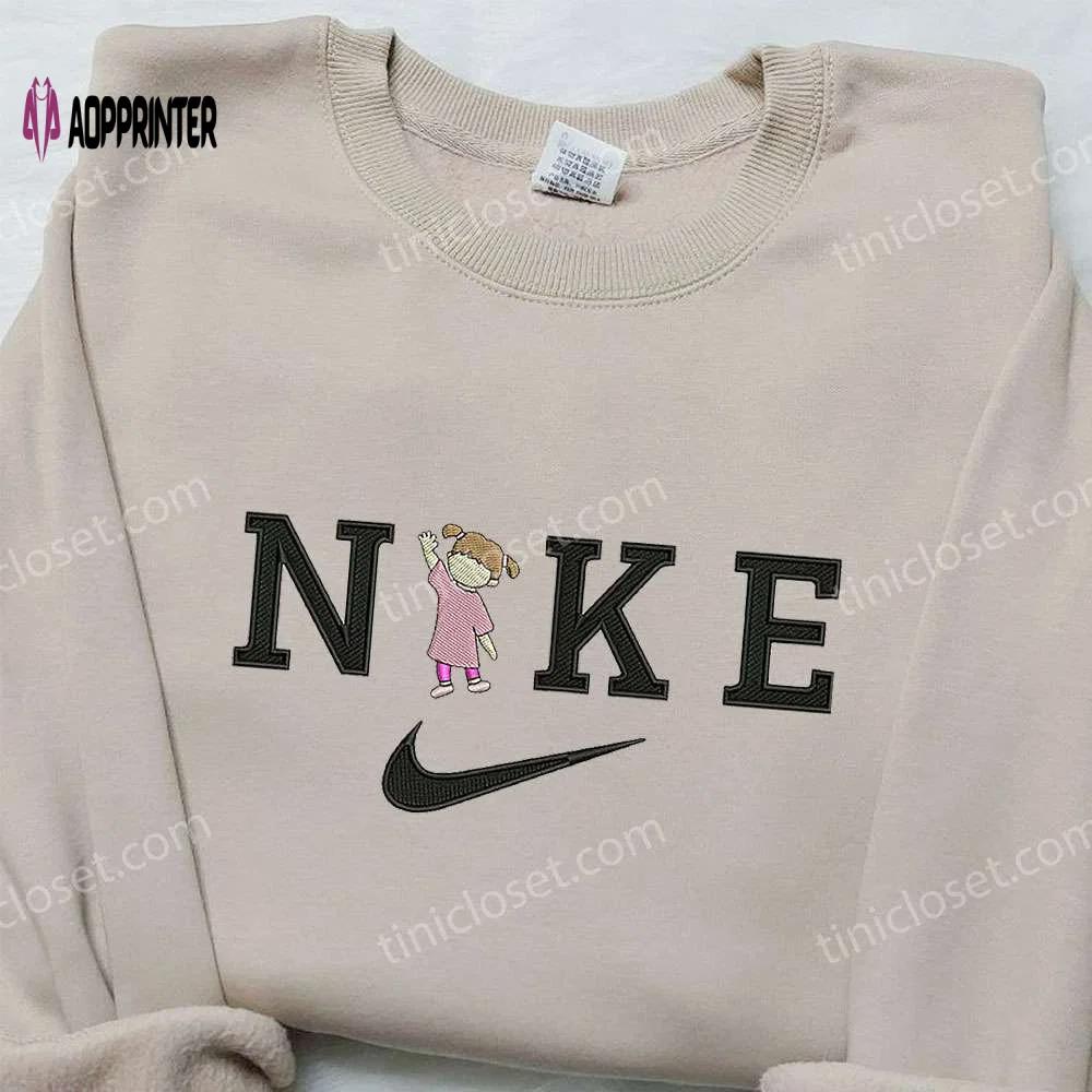 Boo x nike embroidered sweatshirt monsters inc disney shirt nike inspired embroidery Embroidered Shirt