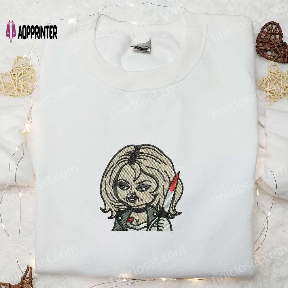 Bride of chucky embroidered hoodie: horror movie sweatshirt for halloween Embroidered Shirt