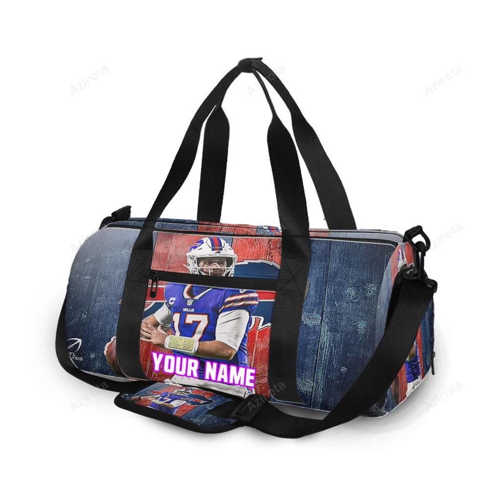 Buffalo bills 17 josh allen v8 personalized name travel bag gym bag 1534 Travel Bag