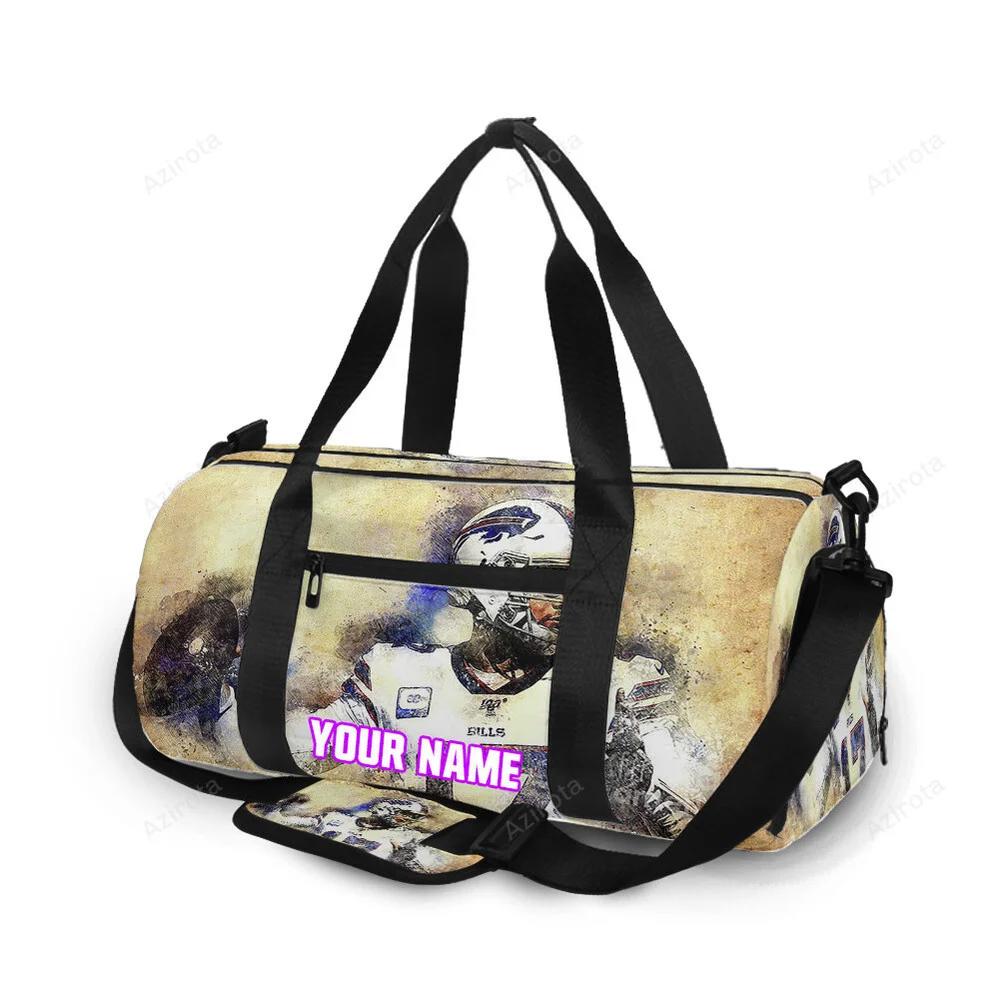 Buffalo bills josh allen v15 personalized name travel bag gym bag 635 Travel Bag