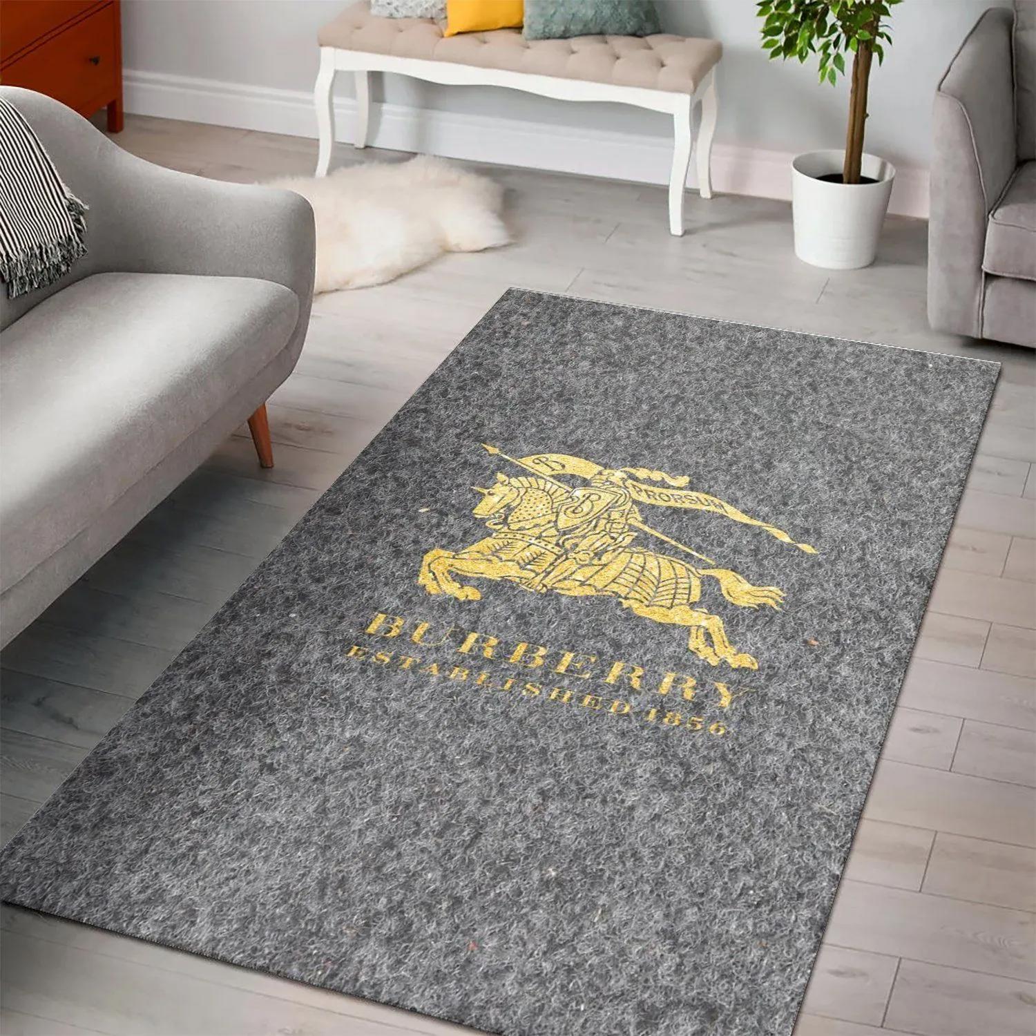 Burberry logo type 714. Upgrade Your Living Room with Luxury Home Decor: Area Carpets, Floor Decor, Door Mats, and Hot Gift Items with style a High-End Fashion Brand Rectangle Rug