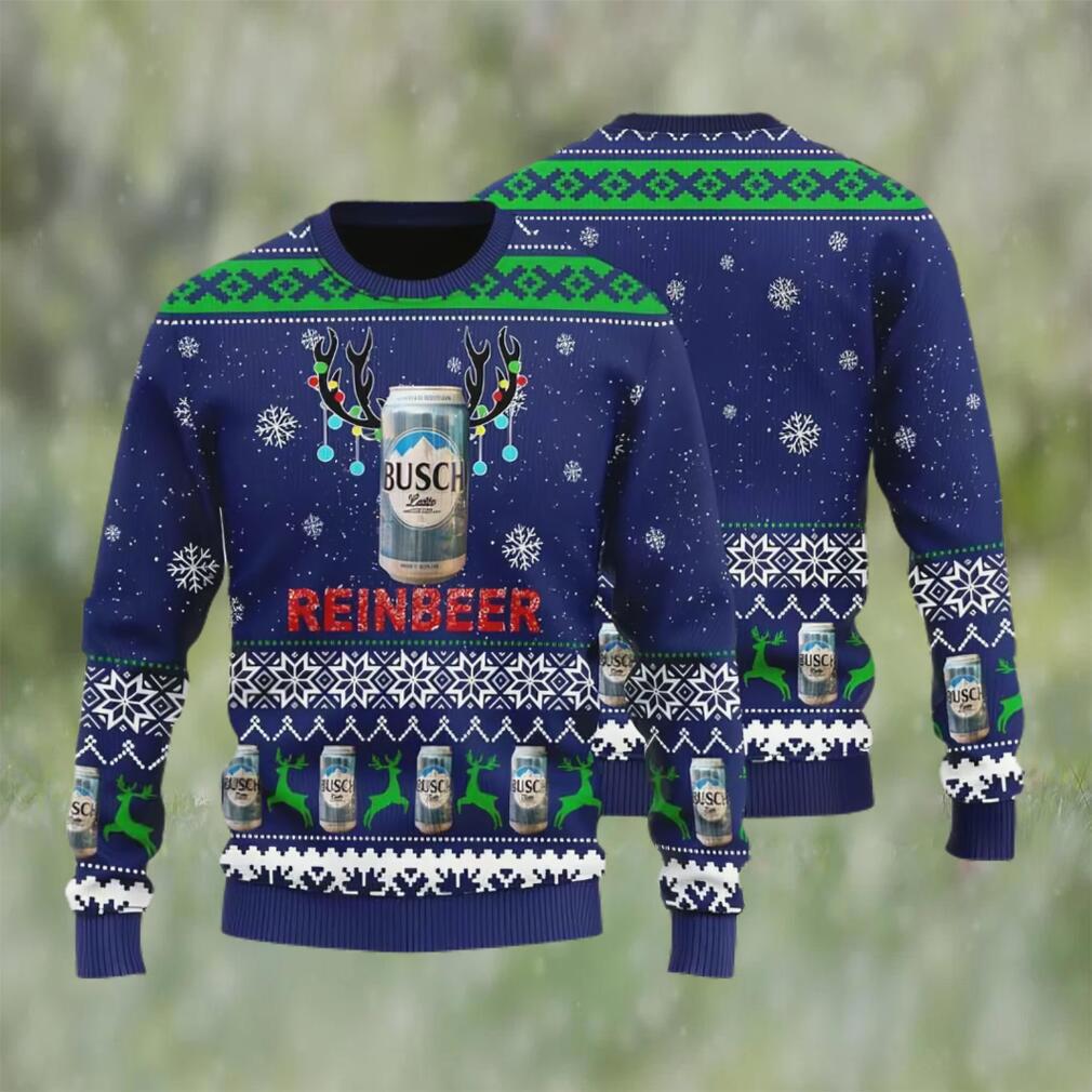 Busch latte reinbeer ugly christmas sweater, faux wool sweater, gifts for beer lovers, international beer day, best christmas gifts for 2022 ? prinvity Christmas Ugly Sweater