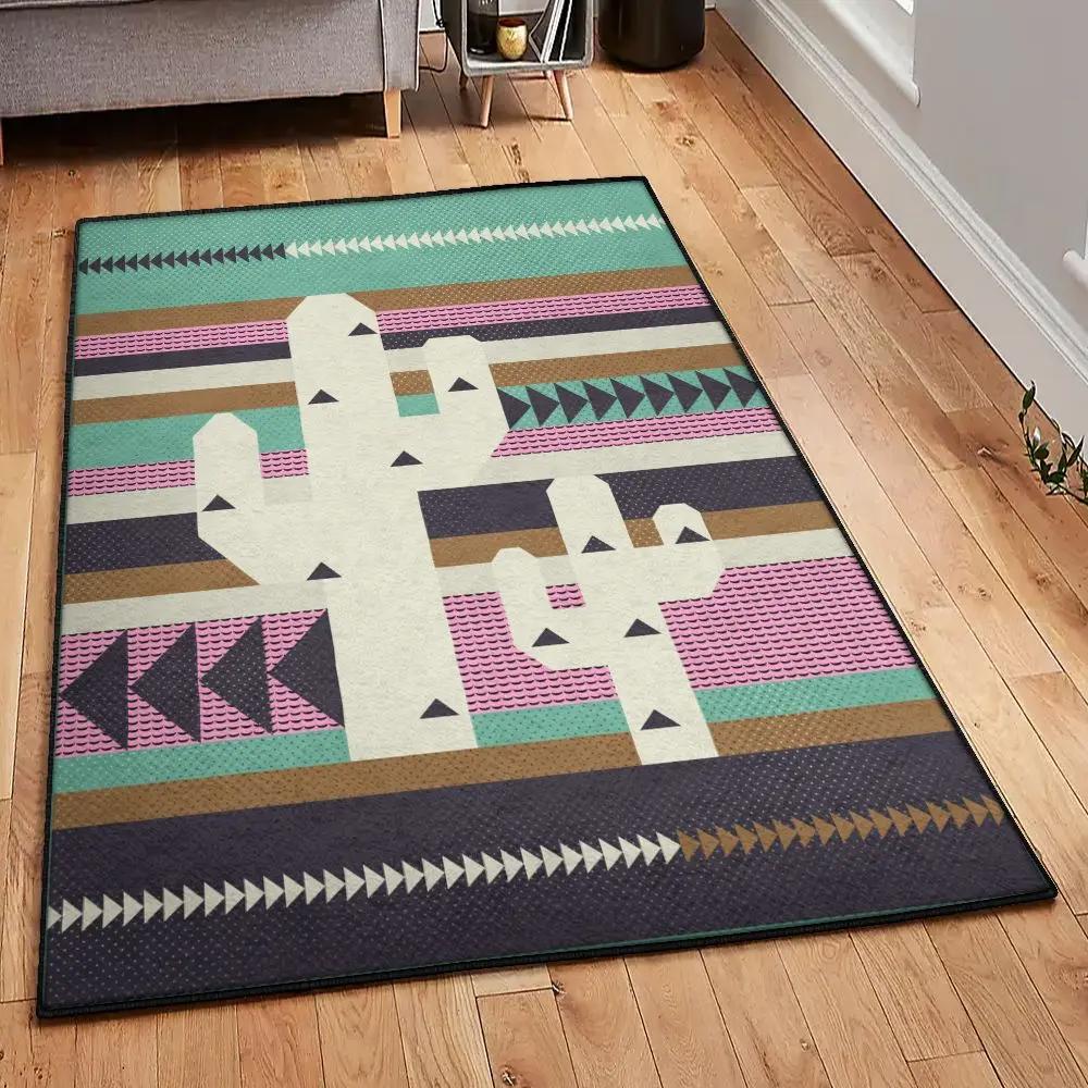 Cactus washable rugs, cactus rug Rectangle Rug