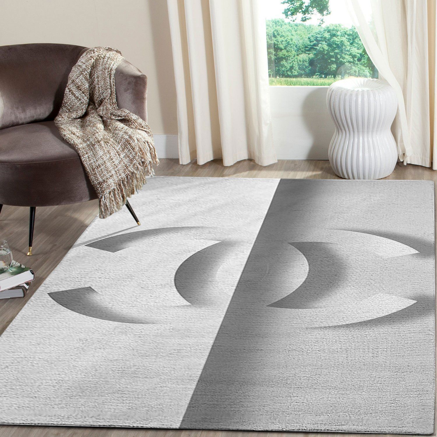 Chanel d logo type 541. Upgrade Your Living Room with Luxury Home Decor: Area Carpets, Floor Decor, Door Mats, and Hot Gift Items with style a High-End Fashion Brand Rectangle Rug