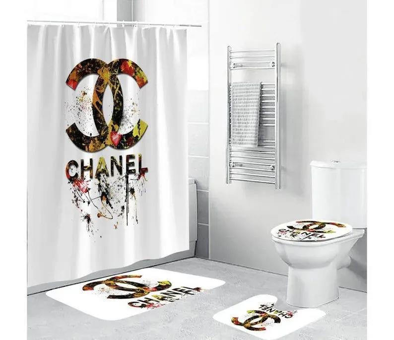 Chanel home decor luxury fashion brand bath mat bathroom sets hypebeast Bathroom Set