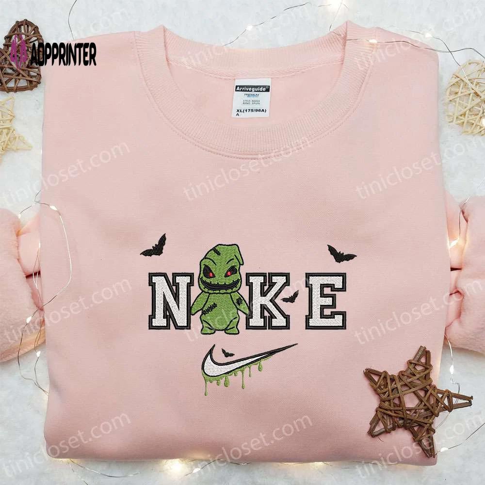 Chibi oogie boogie x nike embroidered hoodie & shirt: best halloween gift ideas Embroidered Shirt