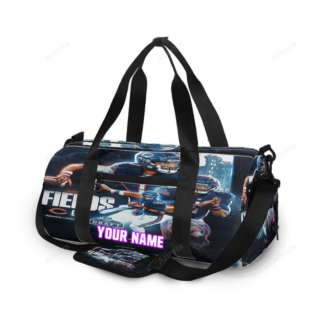 Chicago bears justin fields12 personalized name travel bag gym bag 1137 Travel Bag