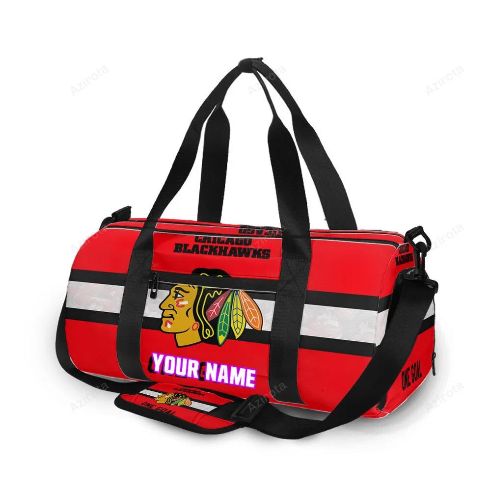 Chicago blackhawks one goal personalized name travel bag gym bag 369 Travel Bag