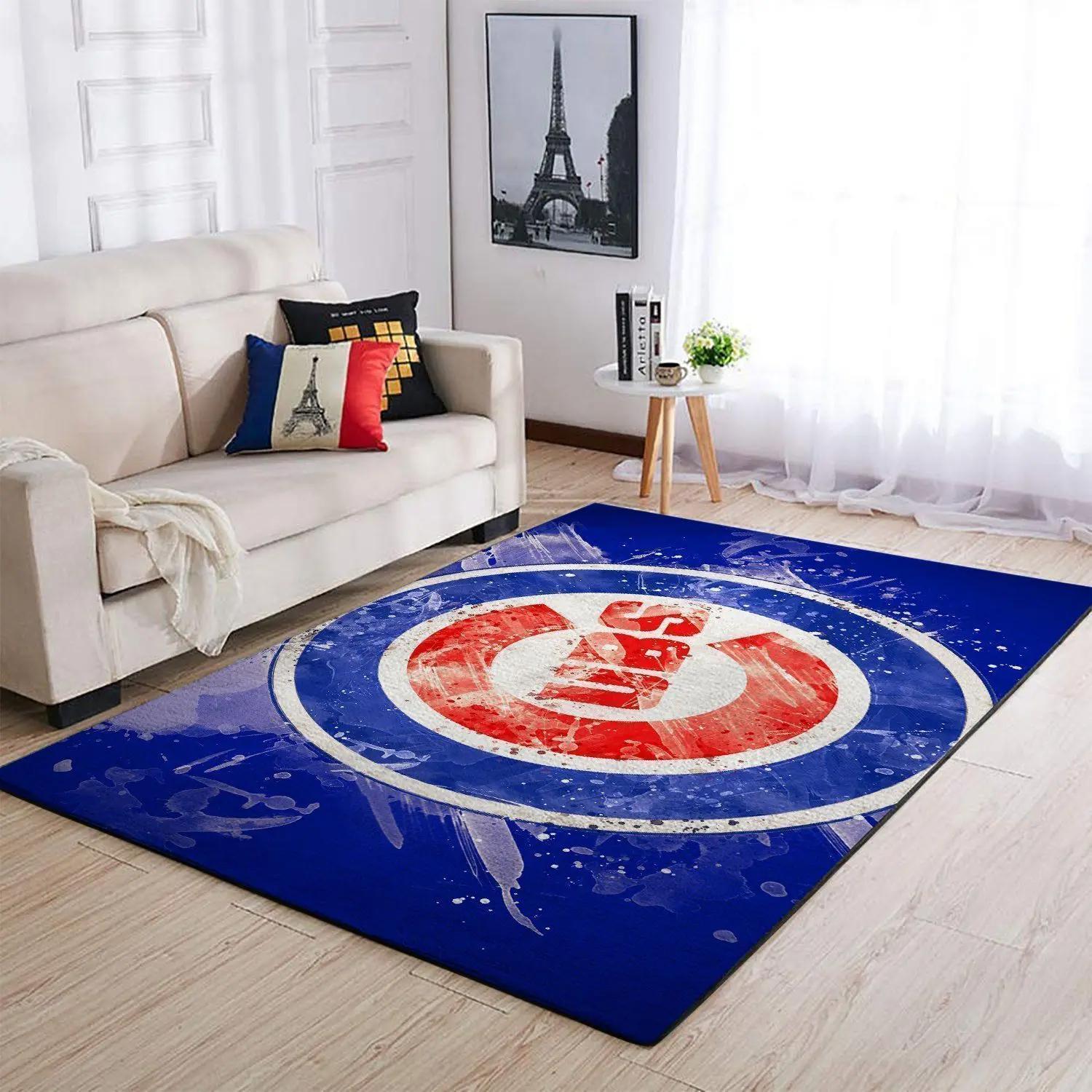 Chicago cubs area rug mlb baseball team logo carpet living room rugs v972 Rectangle Rug