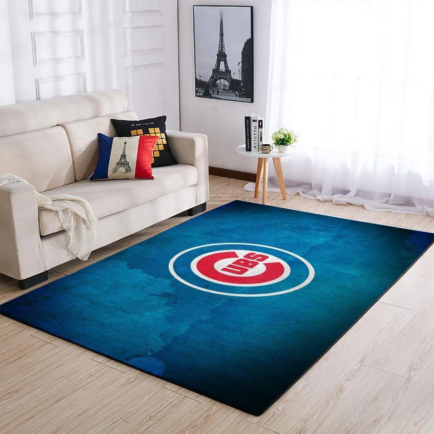 Chicago cubs area rug mlb baseball team logo carpet living room rugs v978 Rectangle Rug