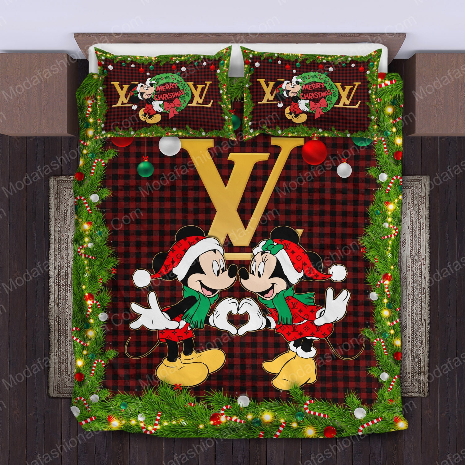 Christmas mickey and minnie lv bedding sets home decoration Bedding Sets