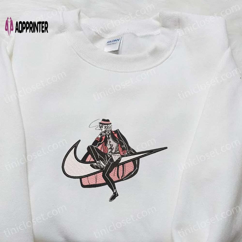 Chuuya nakahara x nike swoosh anime embroidered sweatshirt & bungo stray dogs shirt: unique nike inspired embroidery Embroidered Shirt