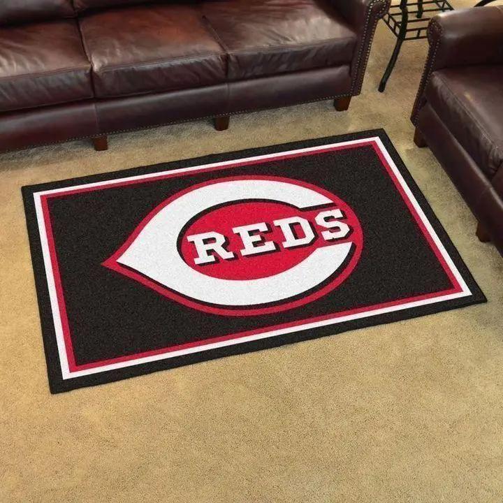 Cincinnati reds mlb baseball team logo carpet living room rugs v578 Rectangle Rug