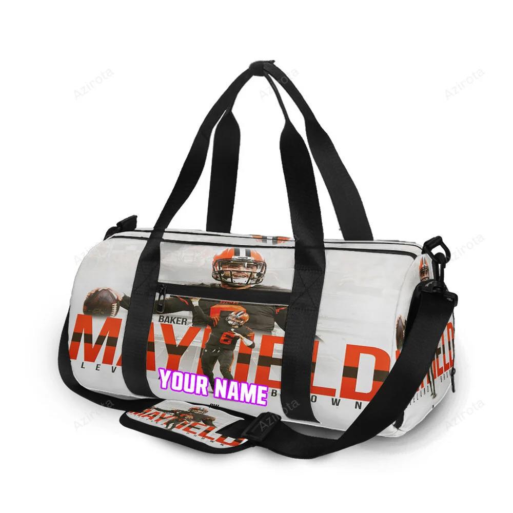 Cleveland browns baker mayfield 06 v4 personalized name travel bag gym bag 1749 Travel Bag