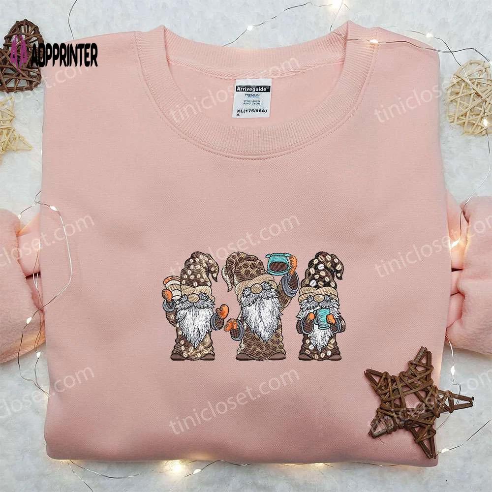 Coffee gnomes embroidered shirt: unisex gift best for family Embroidered Shirt