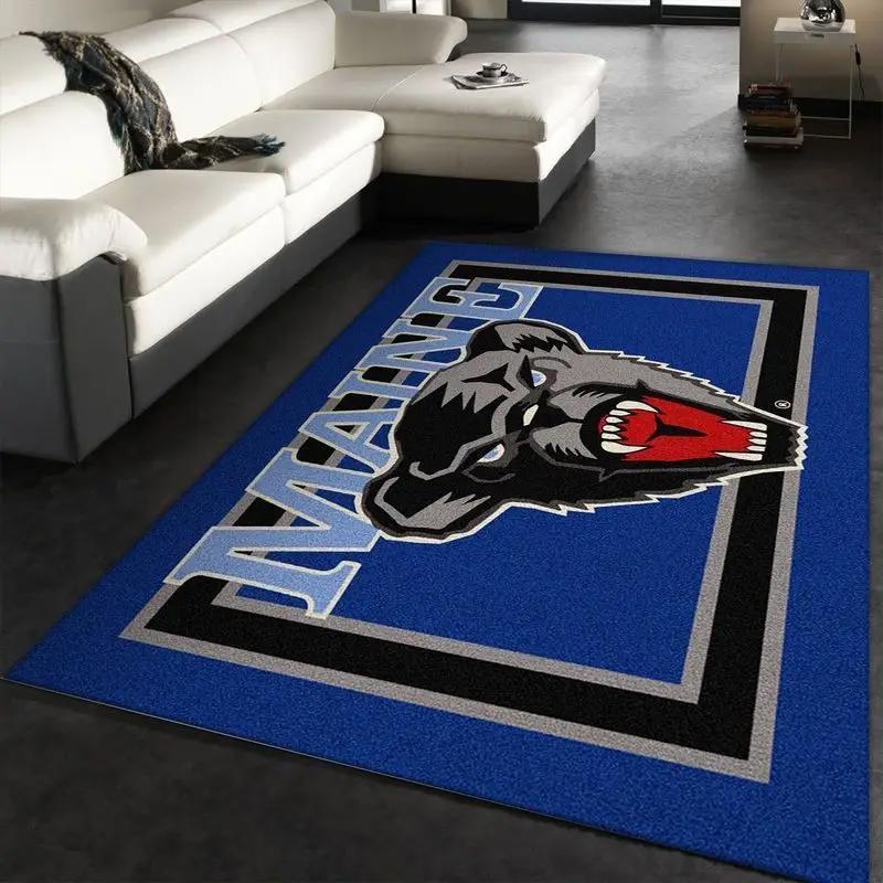College spirit maine sport area rug living room and bed room rug rug regtangle carpet floor decor home decor Rectangle Rug