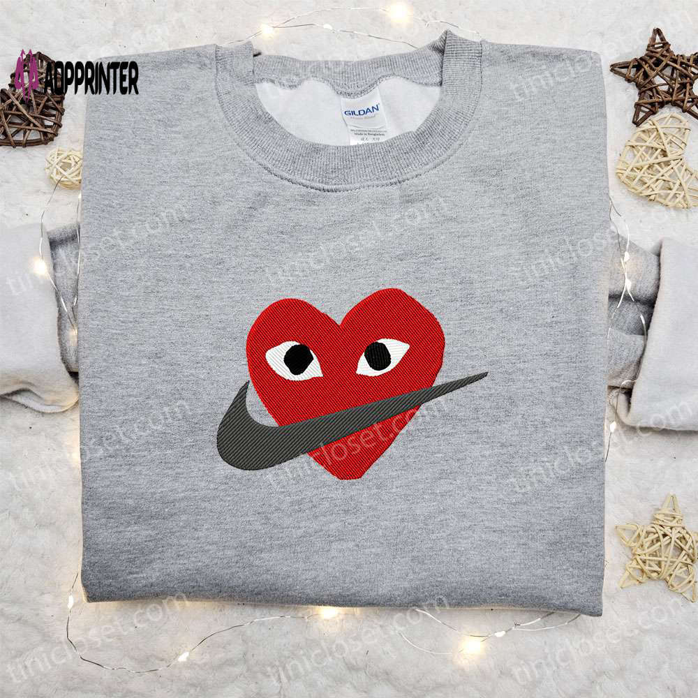 Comme des garcons x nike embroidered hoodie & shirt: best valentine s day gift Embroidered Shirt