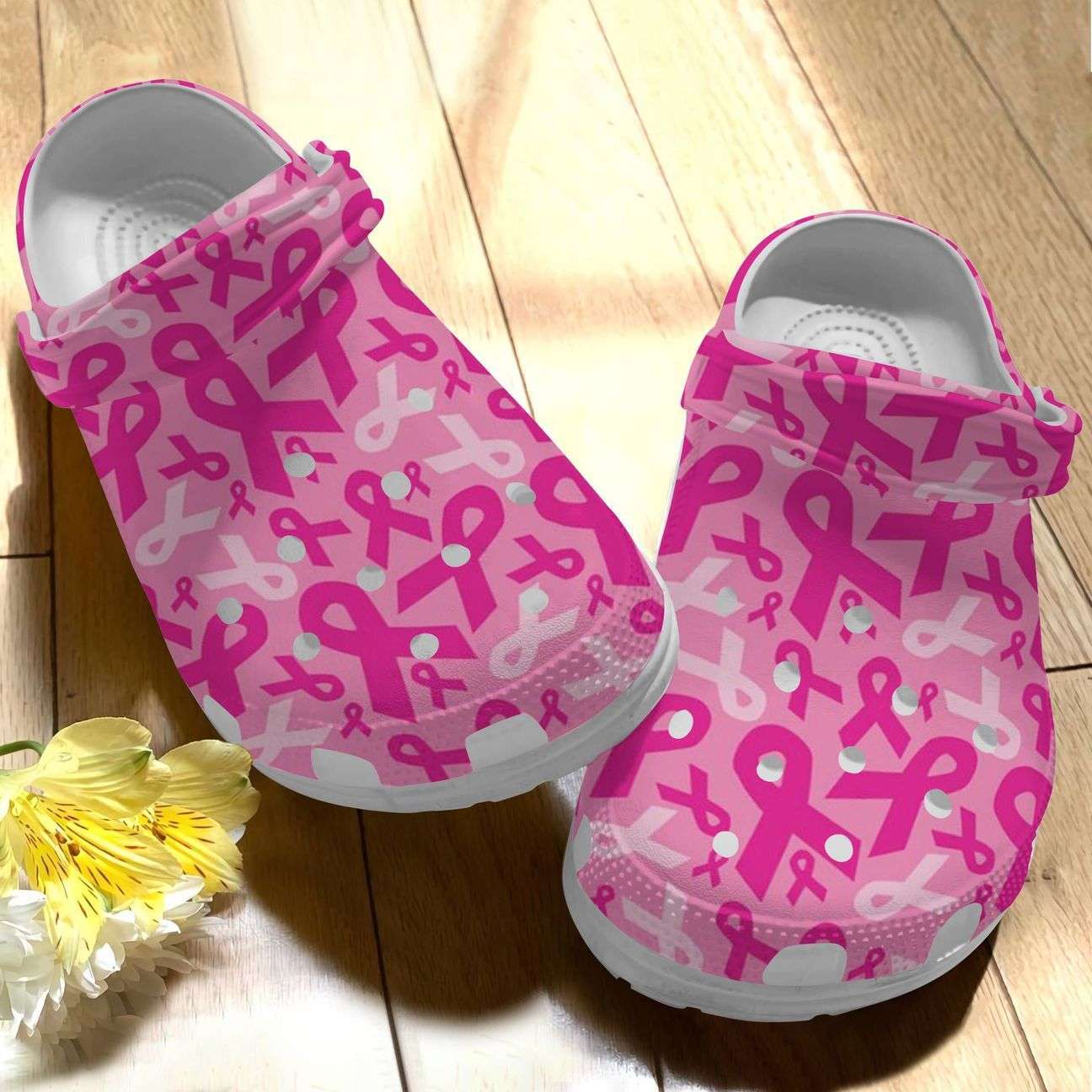 Crocs outfit - breast cancer awareness pink ribbon pattern crocs crocband clog shoes - 298 Crocs Outfit