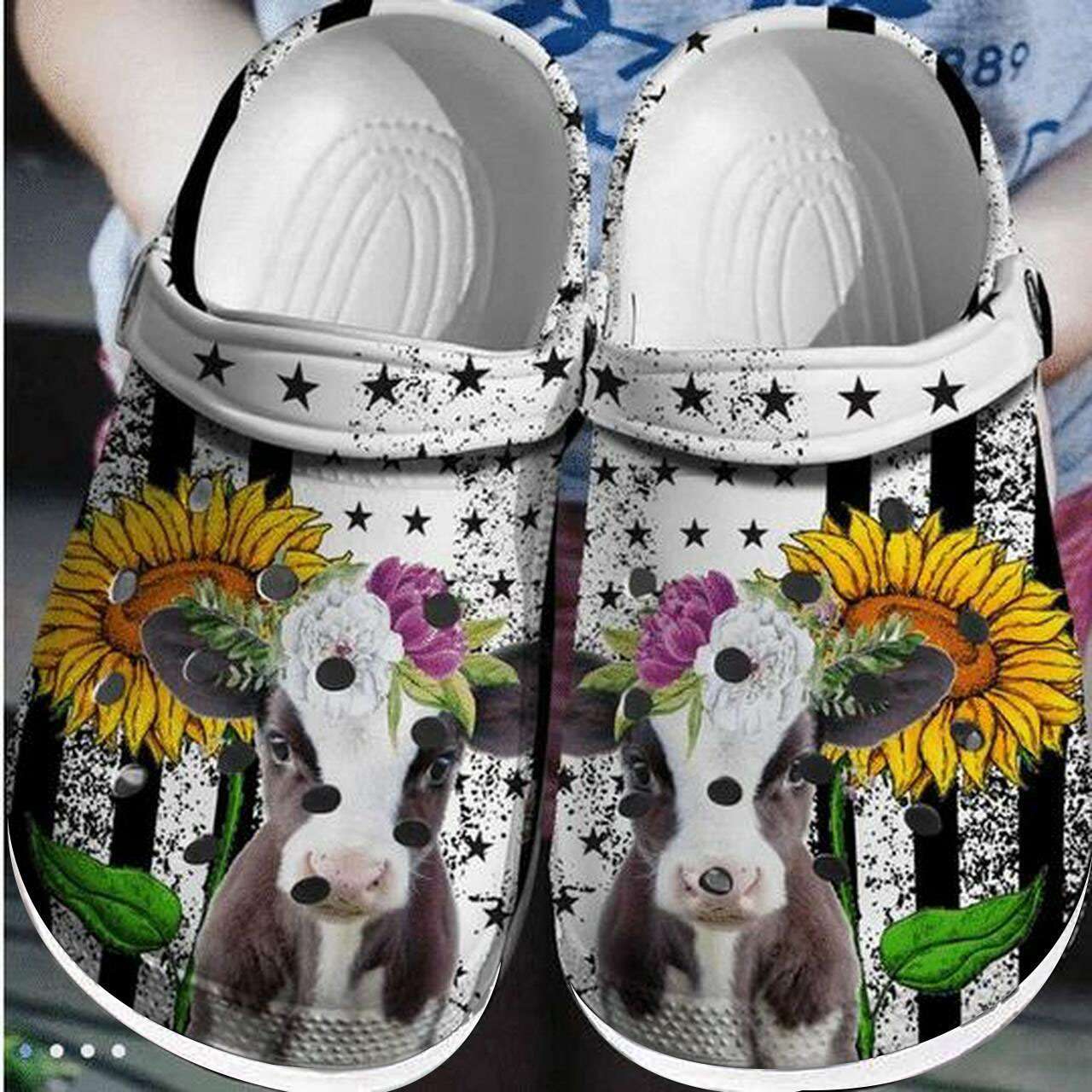 Crocs outfit - cow sunflower usa flag 4th of july crocs crocband clogs - 418 Crocs Outfit